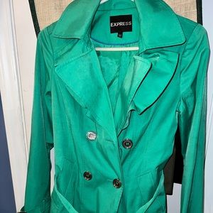 Express XS Green Lightweight belted coat